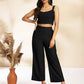 Janasya Black Crepe Solid Top,Bottom & Jacket | Swadesiicart