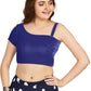 Aastha Fashion Women's Women's Blue Velvet Solid Readymade Blouse