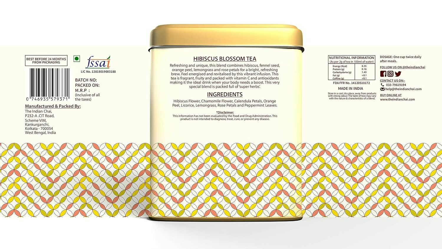 The Indian Chai - Hibiscus Blossom Tea 30 Pyramid Tea Bags | Swadesiicart