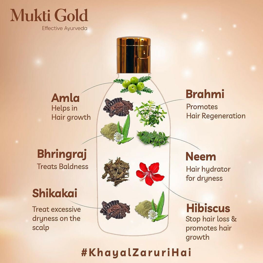 Axiom Mukti Gold Herbal Hair Oil - Swadesiicart