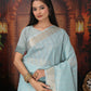Shree Shyam Fashion Organza Sky Blue Saree