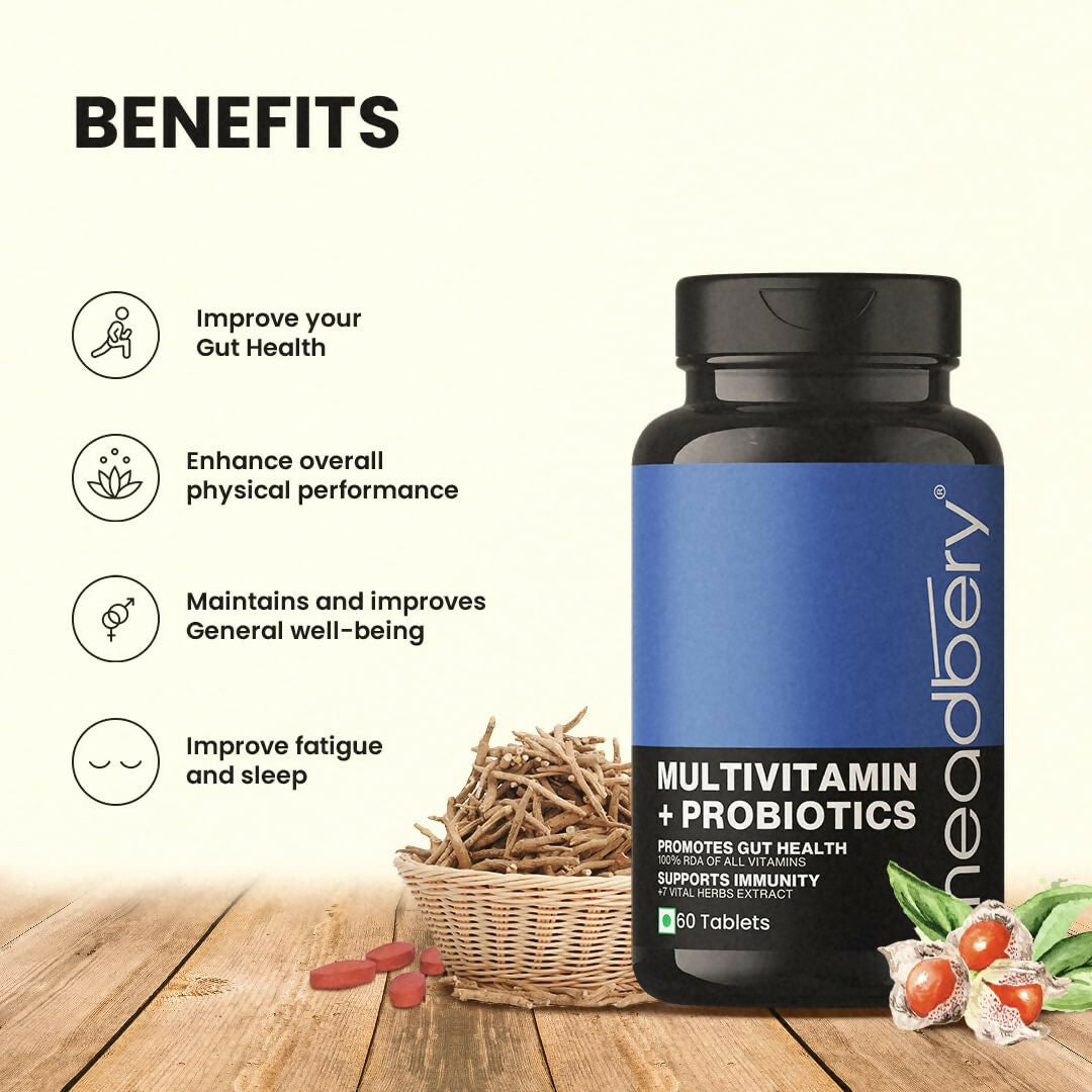 Meadbery Multivitamin With Probiotics Tablets - Swadesiicart