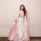 Jyoti Fashion Women's Peach Satin Silk Sequins Designer Lehenga Choli Set | Swadesiicart