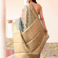 Joban Fashion Grey Pure Banarasi Tissue Saree | Swadesiicart