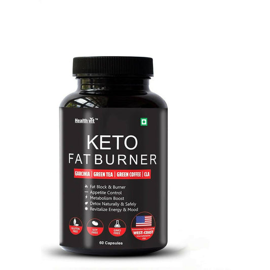 Healthvit Keto Fat Burner With Garcinia, Green Tea, Green Coffee Capsules | Swadesiicart