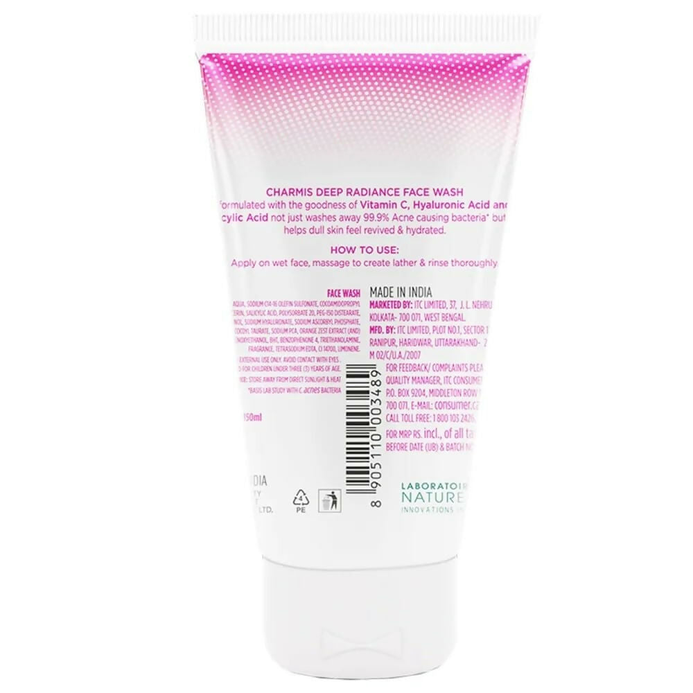 Charmis Deep Radiance Vitamin C Face Wash with Hyaluronic Acid & Salicylic Acid - Swadesiicart