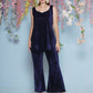 Joban Fashion Navy Blue Velvet Cape Set - Swadesiicart