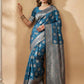 Shree Shyam Fashion Teal Blue Silk Blend Saree