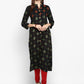 NOZ2TOZ Women Black Rayon Kurta (1Pc) - Noz2Toz