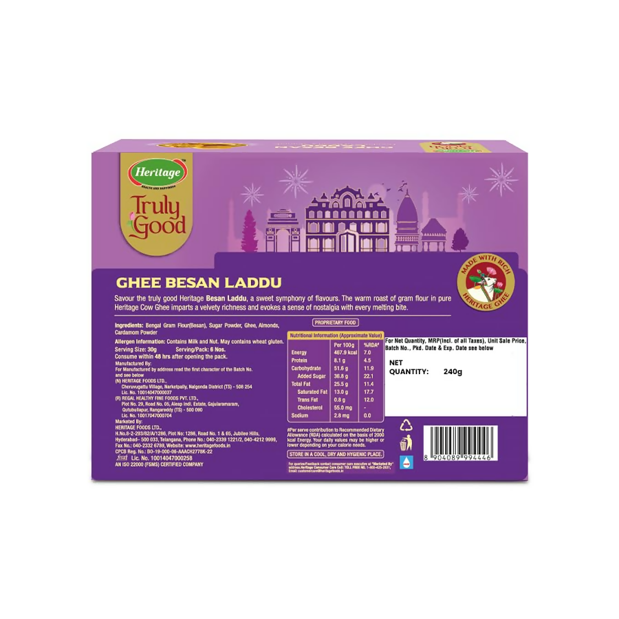 Heritage Pure Ghee Besan Laddu | Swadesiicart