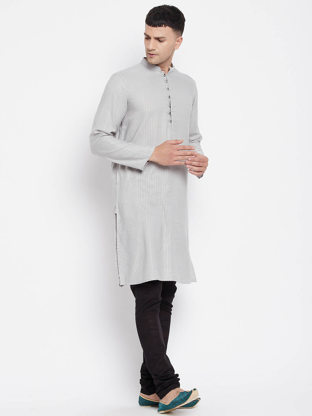 Even Apparels Beige Rayon Men's Kurta With Band Collar | Swadesiicart