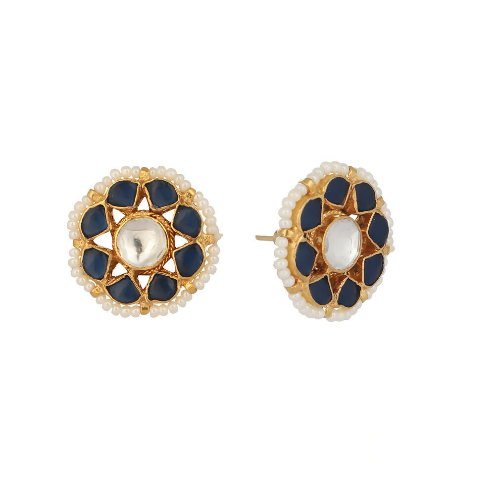 Nuyug 22K Gold Plated Floret Noor Stud Earrings | Swadesiicart