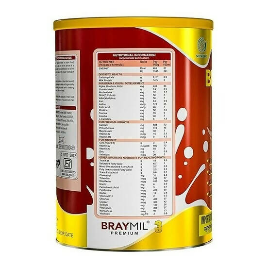 Braymil Premium Follow Up Formula 3 for 1-2 Years Powder | Swadesiicart
