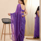 Purple Georgette Designer Printed Ready To Wear Saree - Ibiza | Swadesiicart
