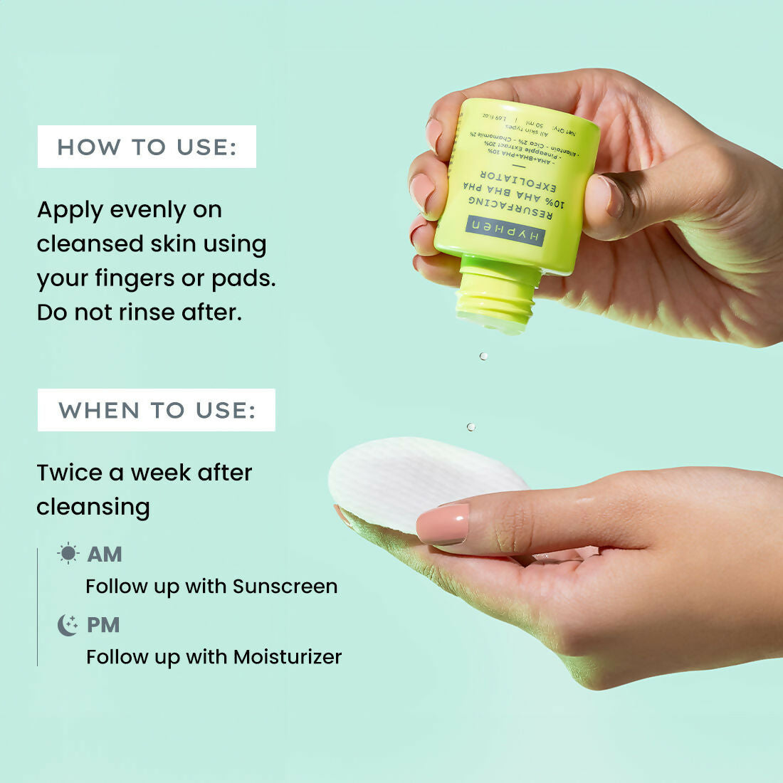 Hyphen By Kriti Sanon Resurfacing 10% AHA BHA PHA Exfoliator With 20% Pineapple Extract, Smoothens Texture, Unclogs Pores, Non-irritating | Swadesiicart