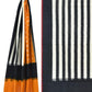 Orange and Black Pochampally Ikat Cotton Handloom Dupatta with Strips and Buta Design - Global Threads | Swadesiicart