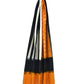 Orange and Black Pochampally Ikat Cotton Handloom Dupatta with Strips and Buta Design - Global Threads | Swadesiicart