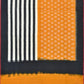 Orange and Black Pochampally Ikat Cotton Handloom Dupatta with Strips and Buta Design - Global Threads | Swadesiicart