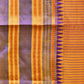 Orange and Blue Narayanpet Silk Handloom Saree with Checks Design No Blouse - Global Threads | Swadesiicart
