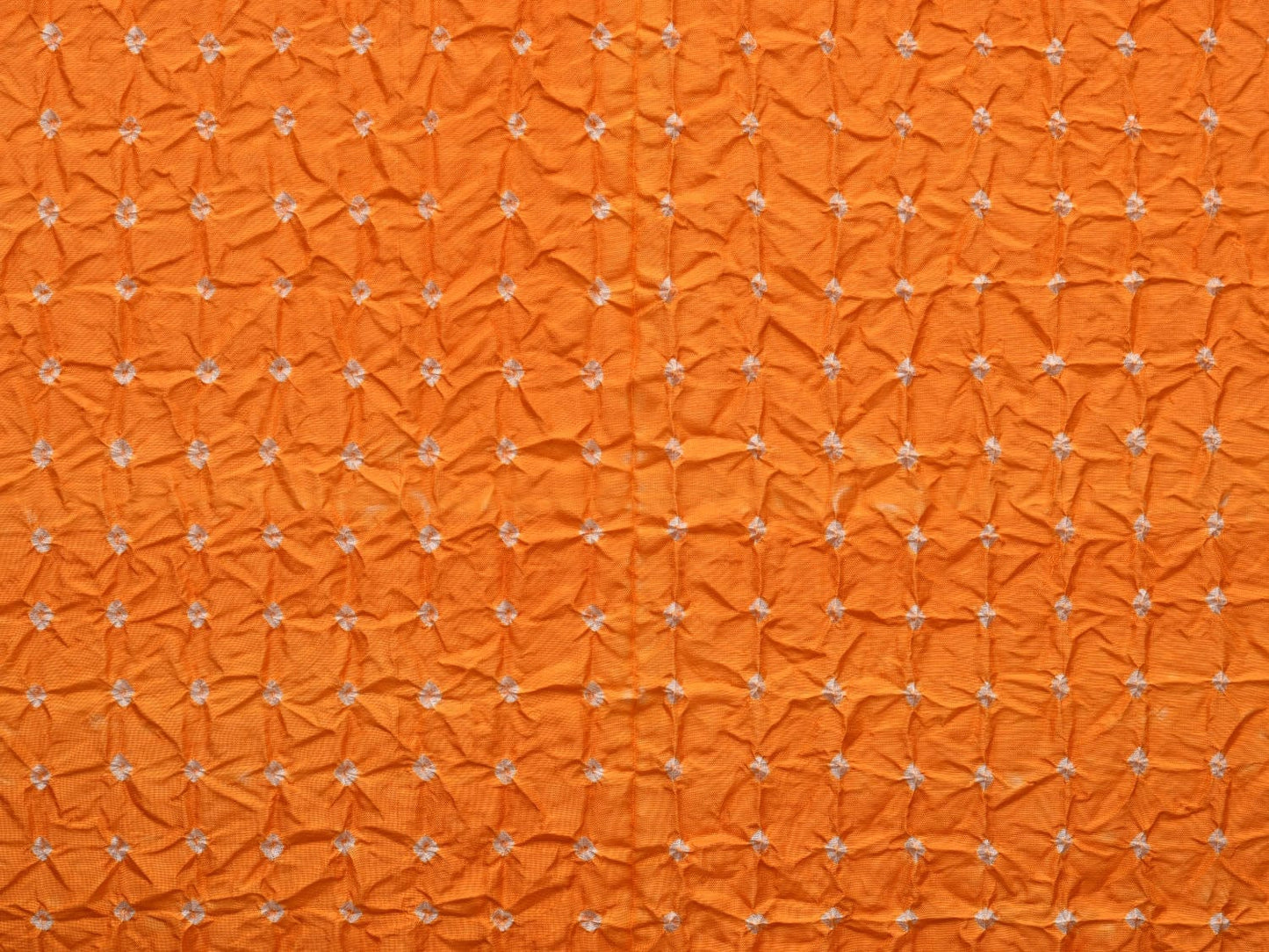 Orange and Red Bandhani Kanchipuram Silk Handloom Dupatta with Border and Chakra Design - Global Threads | Swadesiicart