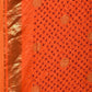 Orange Bandhani Kanchipuram Silk Handloom Saree with Small Buta Design - Global Threads | Swadesiicart