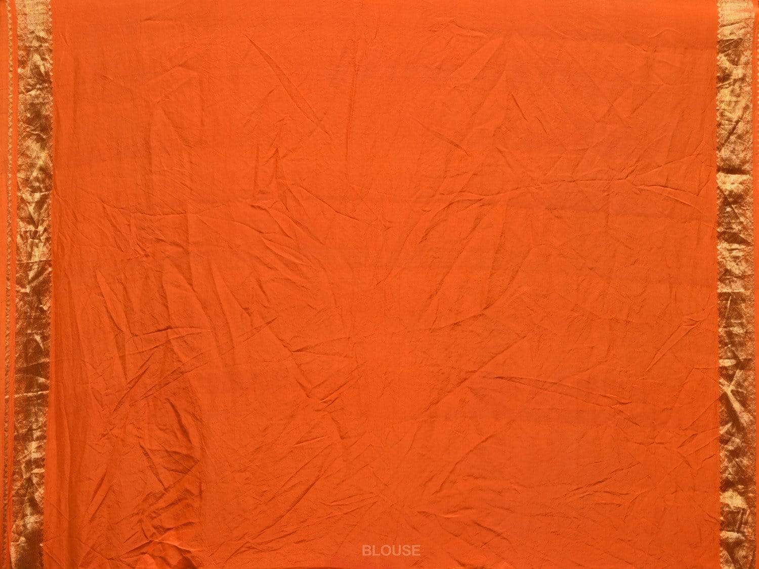 Orange Bandhani Kanchipuram Silk Handloom Saree with Small Buta Design - Global Threads | Swadesiicart