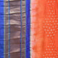 Orange Bandhani Paithani Silk Handloom Saree with Peacocks Pallu Design - Global Threads | Swadesiicart