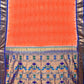 Orange Bandhani Paithani Silk Handloom Saree with Peacocks Pallu Design - Global Threads | Swadesiicart