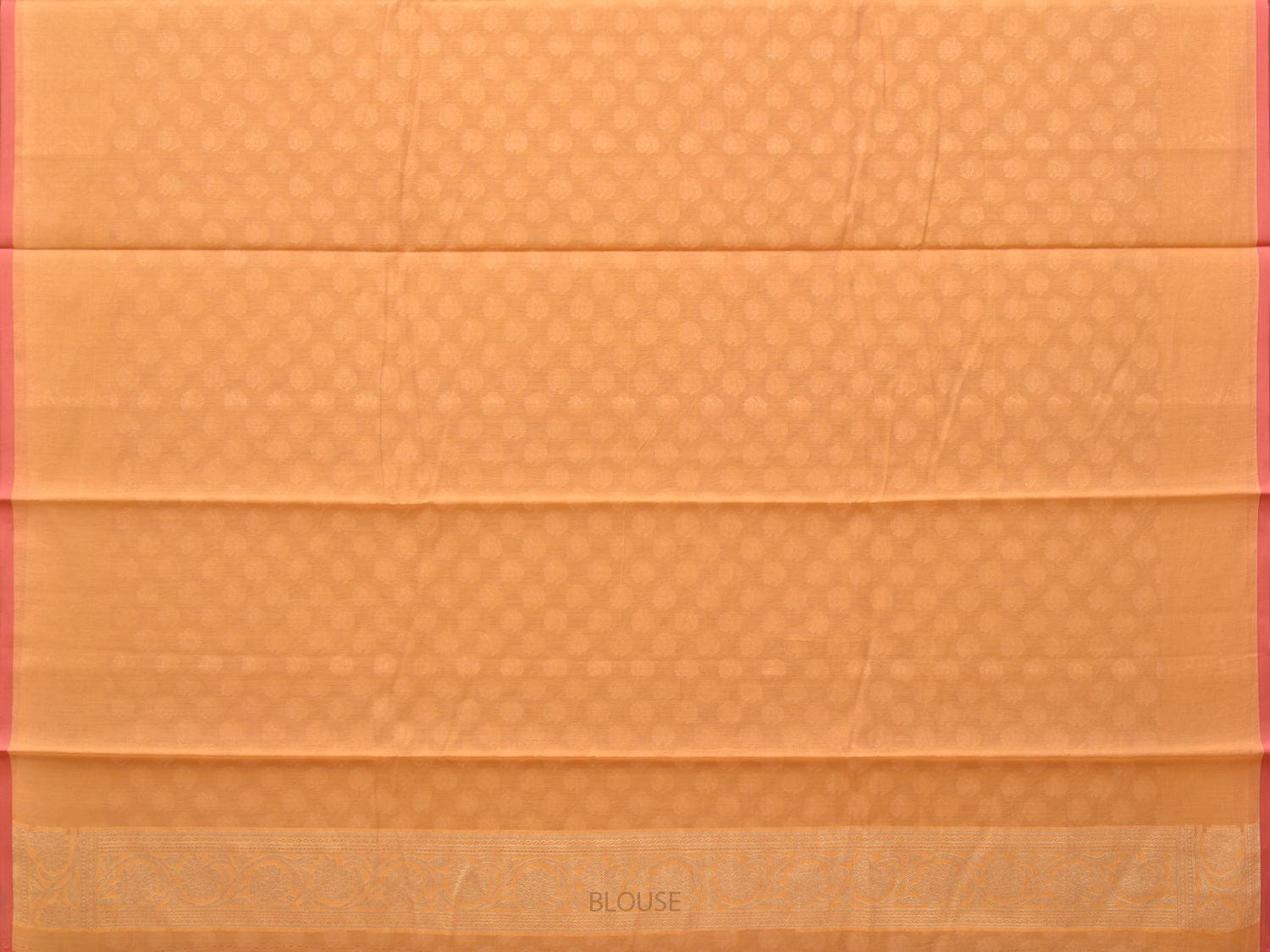 Orange Cut Work Cotton Silk Saree with All Over Banaras Design - Global Threads | Swadesiicart