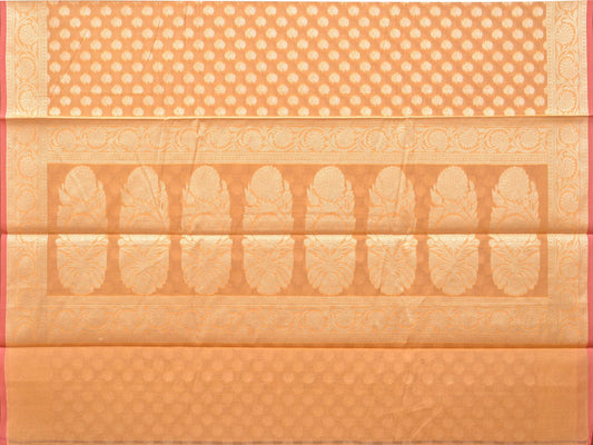 Orange Cut Work Cotton Silk Saree with All Over Banaras Design - Global Threads | Swadesiicart
