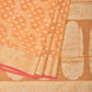 Orange Cut Work Cotton Silk Saree with All Over Diagonal Banaras Design - Global Threads | Swadesiicart