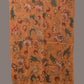 Orange Kalamkari Hand Painted Woolen Handloom Stole with Floral Design - Global Threads | Swadesiicart
