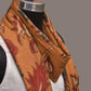 Orange Kalamkari Hand Painted Woolen Handloom Stole with Floral Design - Global Threads | Swadesiicart