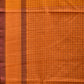 Orange Narayanpet Cotton Handloom Saree with Checks Design - Global Threads | Swadesiicart