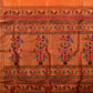 Orange Paithani Silk Handloom Saree with Triple Muniya Border Design - Global Threads | Swadesiicart