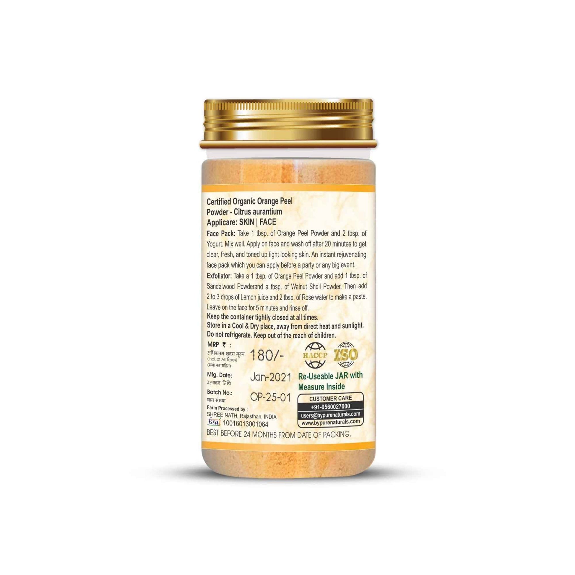 byPureNaturals Organic Orange Peel Powder
