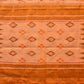 Orange Pochampally Ikat Cotton Handloom Saree with Grill and Big Temple Border Design No Blouse - Global Threads | Swadesiicart
