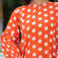 Yufta Orange Polka Dot Print Top And Trouser Co Ord Set - Swadesiicart