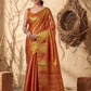 Anaita Orange Tissue Silk Woven Saree With Blouse