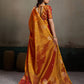 Anaita Orange Tissue Silk Woven Saree With Blouse