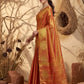 Anaita Orange Tissue Silk Woven Saree With Blouse
