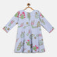 Ahalyaa Blue Crepe Printed Kids Kurta With Harem Pants For Girls | Swadesiicart