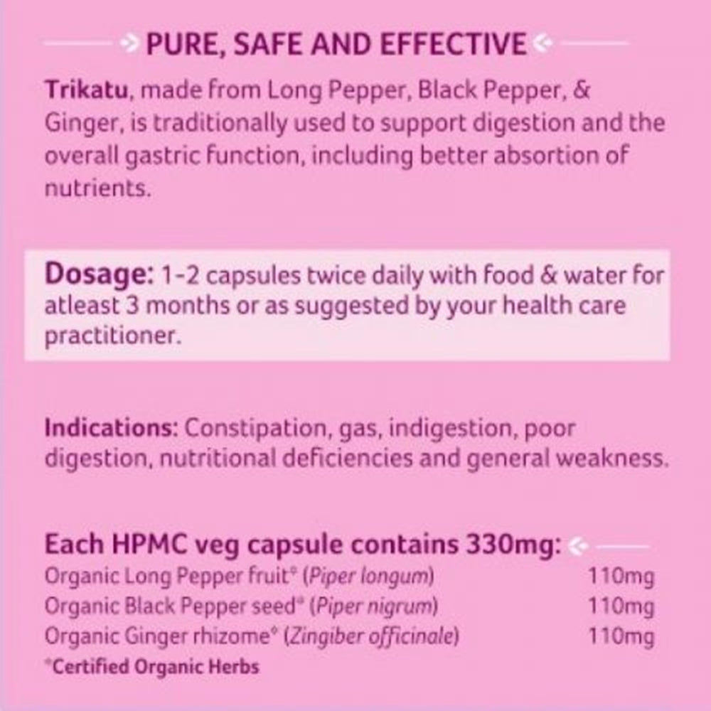 Organic India Trikatu 60 Capsules | Swadesiicart