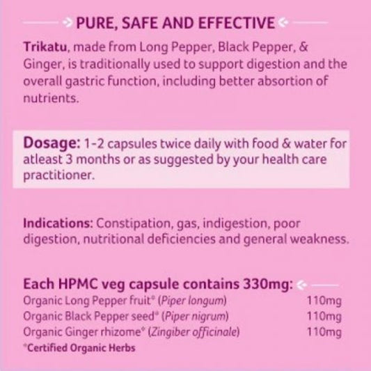 Organic India Trikatu 60 Capsules | Swadesiicart