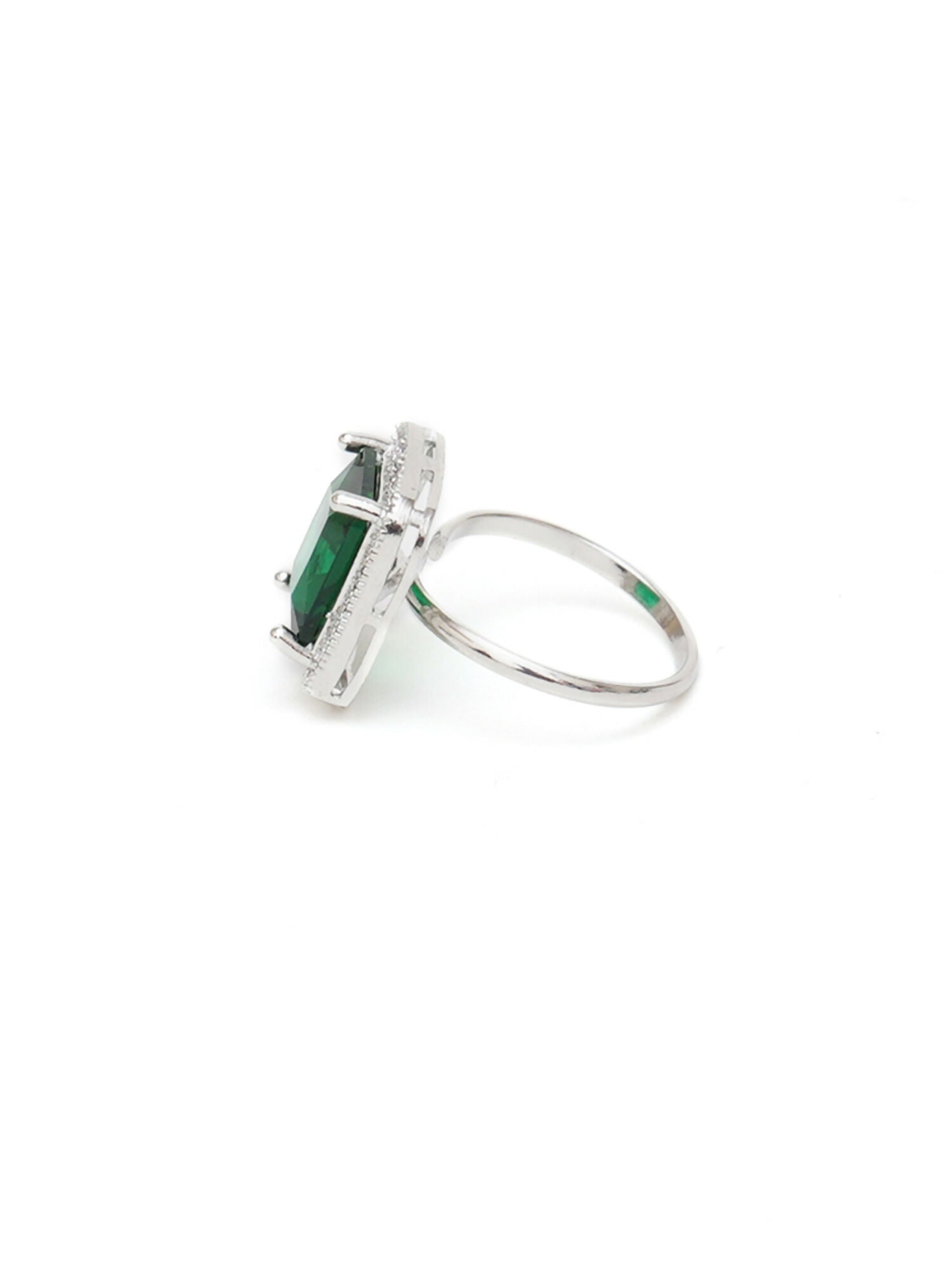 green stone ring (Green) - Ruby Raang | Swadesiicart