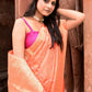 Joban Fashion Peach Banarasi Katan Pure Handloom Banarasi Silk Saree | Swadesiicart