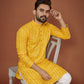 Anaita Yellow Embroidered Cotton Straight Kurta