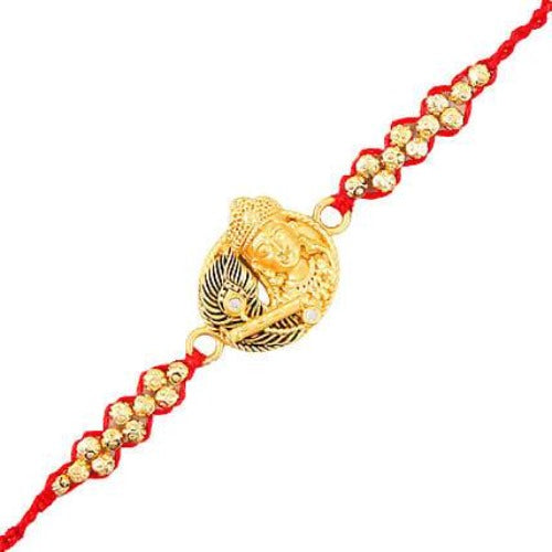 Krishna With Flute Rakhi and Kaju Katli Box | Swadesiicart