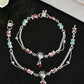 VOJ Set of 2 Traditional Stone Studded Mutli Color Designer Anklet - Swadesiicart