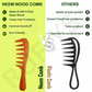 Rufiys Wooden Curly Hair Wide Neem Wood Comb - Swadesiicart